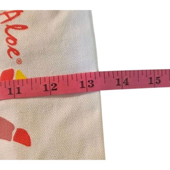 Unbranded Tote Bag Canvas Red Yellow Key West Aloe - Picture 5 of 7